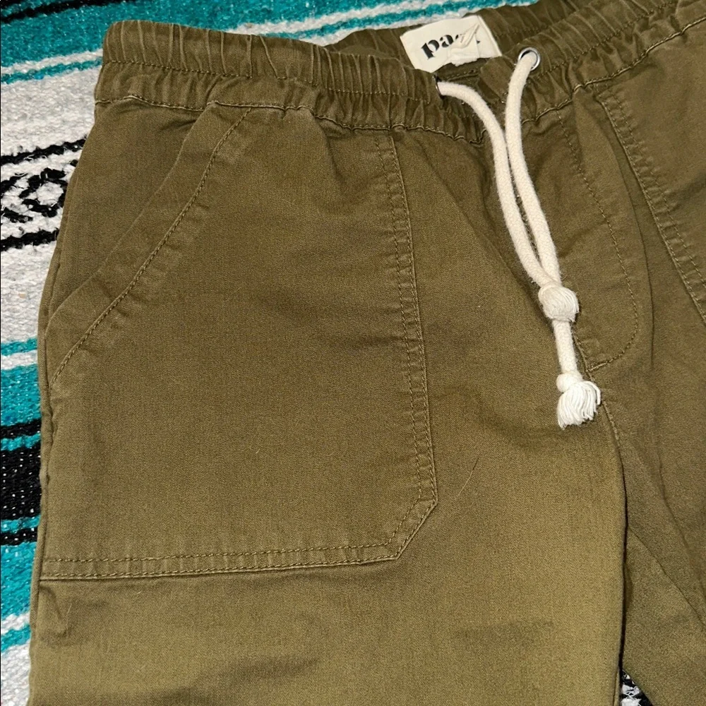 Pact Organic Cotton Daily Twill Drawstring Pants in Olive Green - Picture 6 of 11
